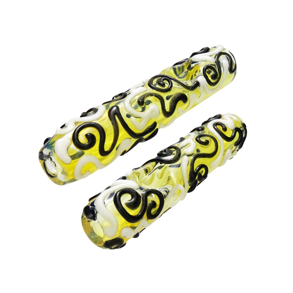 MINI STEAM ROLLER W/ COLOR SQUIGGLES BY CHAMELEON GLASS