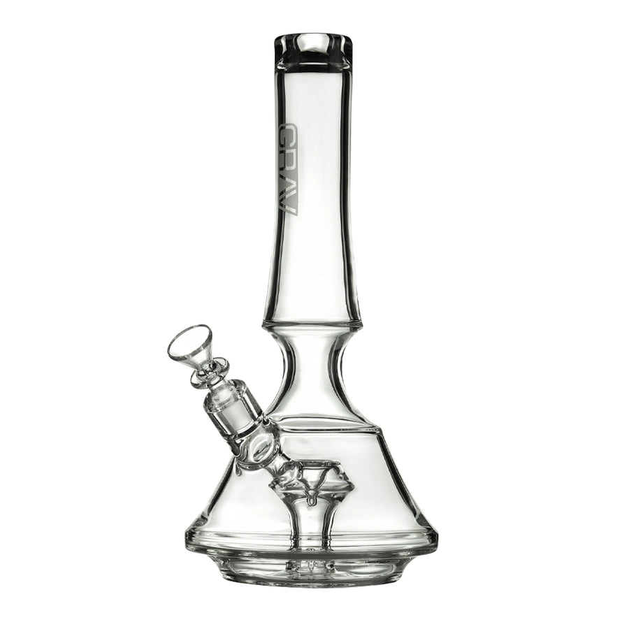Stately and statuesque, the Empress from GRAV is one classy lady. Standing at nearly 13” tall, this noble water pipe rests on a 6” wide base and features a custom-designed 8-cut perc for a smooth pull. The Empress will be the crown jewel of the collection, majestic among the miscellany. But don’t save her for special occasions. This is one royal dame who likes to get her hands dirty.