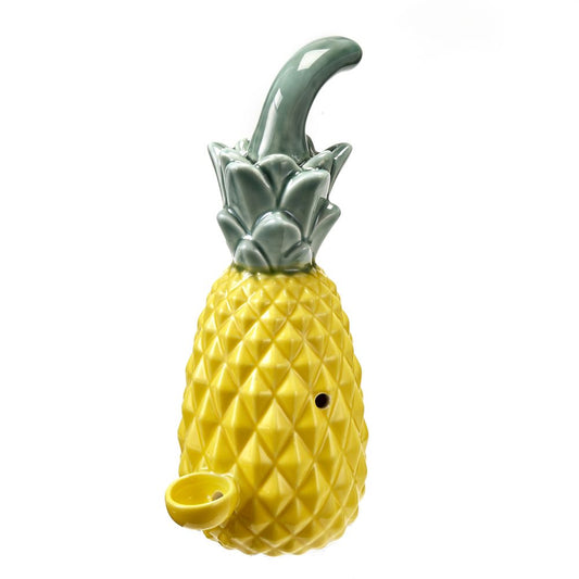 Indulge in a tropical escape with the Premium Roast Toast Pineapple Pipe! Standing at an impressive 7.75" tall, this gorgeous piece is crafted from high-quality ceramic to ensure a premium smoking experience.