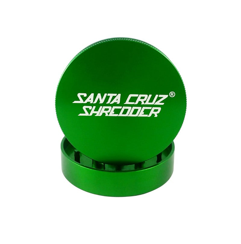 SANTA CRUZ SHREDDER LARGE 2-PIECE GRINDER 2.75"  This medical-grade anodized aluminum Shredder. Has been analyzed and improved upon, from the revolutionary tooth design and threading pattern to the rare earth magnet used in the lid closure system. 