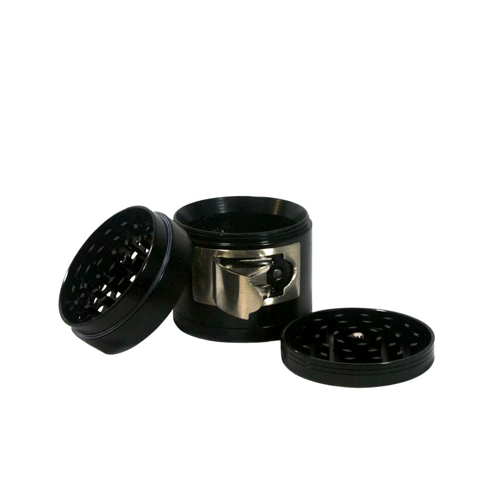 Infyniti grinders feature razor sharp diamond cutting blades that provide extreme efficiency. These 4 piece hard top grinders are made of zinc. Infyniti grinders are anodized for a smooth finish and are also equipped with powerful neodymium magnets to help keep them closed. All 4 piece grinders come with a pollen scraper.