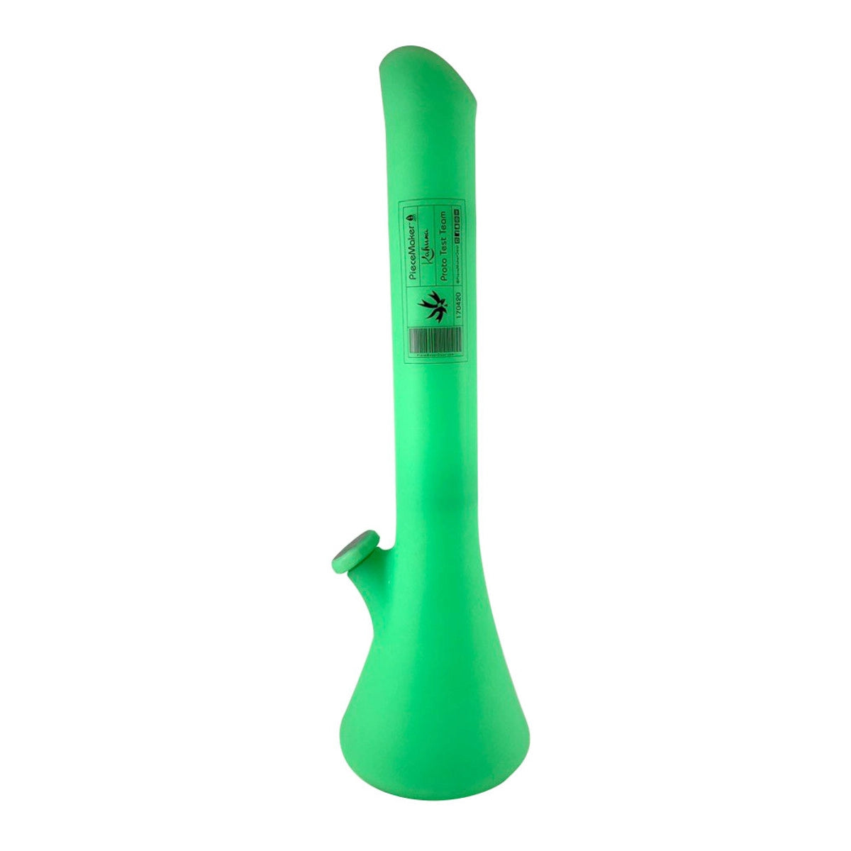 These PieceMaker Kahuna Silicone Waterpipes are a whopping 21.5" tall, made of food-grade silicone (bodies and caps), have removable silicone downstems, stainless steel bowls, built-in lighter holders, ice catches, and splash guards.